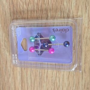 🌈NWT Pack of 3 Stainless Steel Tongue Piercings 14G 1.6mm